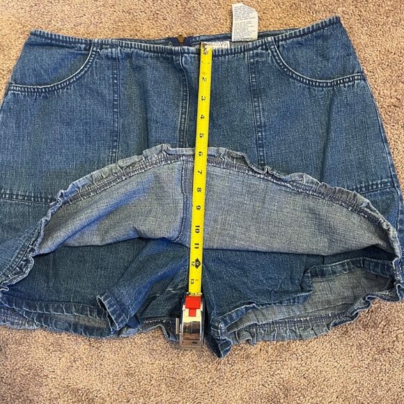 Vtg Carolina Blues Plus 16W Denim Skort Ruffled Hem & Front Pockets 100% Cotton - Picture 6 of 8